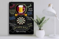 Blechschild Spruch 30x40cm sports bar Darts relax and enjoy