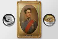 Blechschild Portrait 12x18cm Ludwig II König von Bayern