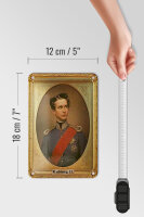 Blechschild Portrait 12x18cm Ludwig II König von Bayern