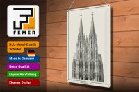 Blechschild Zeichnung 30x40cm der Dom zu Köln Kölner Dom