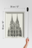 Blechschild Zeichnung 30x40cm der Dom zu Köln Kölner Dom
