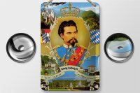 Blechschild Portrait 12x18cm Ludwig II König Bayern King