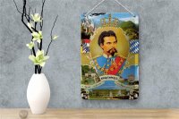 Blechschild Portrait 12x18cm Ludwig II König Bayern King