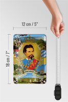 Blechschild Portrait 12x18cm Ludwig II König Bayern King