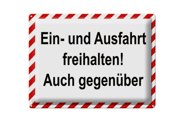 Blechschild Parken 40x30cm Ein- und Ausfahrt freihalten