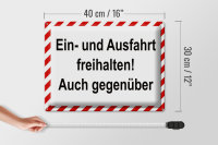Blechschild Parken 40x30cm Ein- und Ausfahrt freihalten