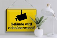 Blechschild Spruch 40x30cm Gelände wird videoüberwacht