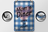Blechschild Spruch 12x18cm Mom´s Diner open 24 hours Herz