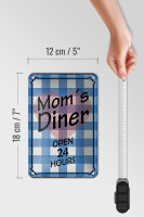 Blechschild Spruch 12x18cm Mom´s Diner open 24 hours Herz