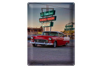 Blechschild Auto 30x40cm Oldtimer El Camino breakfast lunch