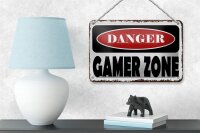 Blechschild Spruch 18x12cm danger Gamer Zone
