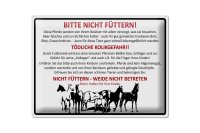 Blechschild Tiere 40x30cm bitte nicht füttern Pferde...