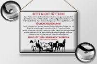 Blechschild Tiere 40x30cm bitte nicht füttern Pferde Verbot