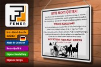 Blechschild Tiere 40x30cm bitte nicht füttern Pferde Verbot
