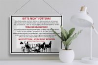 Blechschild Tiere 40x30cm bitte nicht füttern Pferde Verbot