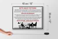 Blechschild Tiere 40x30cm bitte nicht füttern Pferde Verbot