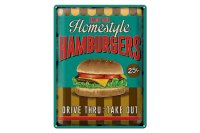 Blechschild Essen 30x40cm Hamburgers enjoy our Homestyle