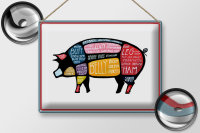 Blechschild Metzger 40x30cm Schwein cuts Pork Fleisch