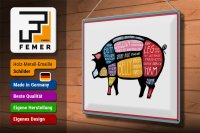 Blechschild Metzger 40x30cm Schwein cuts Pork Fleisch