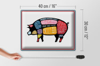 Blechschild Metzger 40x30cm Schwein cuts Pork Fleisch