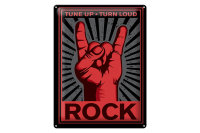 Blechschild Rock 30x40cm tune Up turn loud