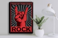 Blechschild Rock 30x40cm tune Up turn loud