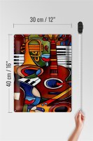 Blechschild Kunst 30x40cm Musik Instrumente Gitarre Piano
