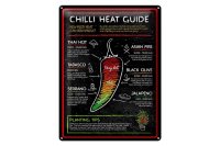 Blechschild Essen 30x40cm Chilli heat guide asian fire thai