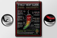 Blechschild Essen 30x40cm Chilli heat guide asian fire thai