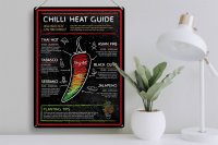 Blechschild Essen 30x40cm Chilli heat guide asian fire thai