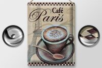 Blechschild Paris 30x40cm Eiffelturm Kaffee Tasse Cafe