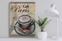 Blechschild Paris 30x40cm Eiffelturm Kaffee Tasse Cafe