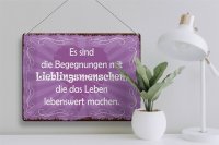 Blechschild Spruch 40x30cm Begegnungen Lieblingsmenschen