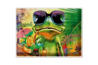 Blechschild Frosch 40x30cm Cocktail Mojito Summer Strand