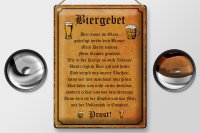 Blechschild Bier 30x40cm Biergebet unser im Glase Prost