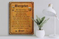 Blechschild Bier 30x40cm Biergebet unser im Glase Prost