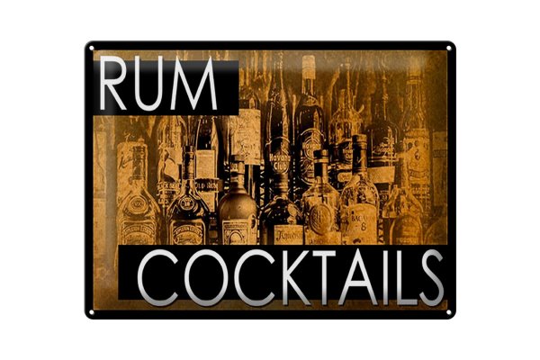 Blechschild Alkohol 40x30cm Rum Cocktails