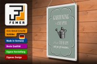 Blechschild Garten 30x40cm Gardening is cheaper Therapy