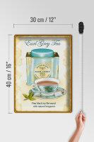 Blechschild Tee 30x40cm Earl grey Tea black tea bergamot