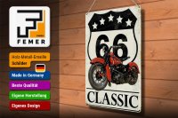 Blechschild Retro 30x40cm Motorrad classic 66 5 Sterne