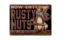 Blechschild Spruch 40x30cm Fix-it Shop rusty nuts Garage