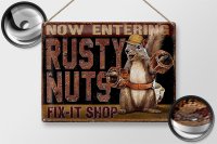 Blechschild Spruch 40x30cm Fix-it Shop rusty nuts Garage