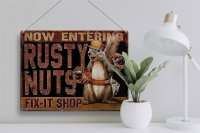 Blechschild Spruch 40x30cm Fix-it Shop rusty nuts Garage
