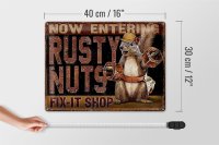 Blechschild Spruch 40x30cm Fix-it Shop rusty nuts Garage