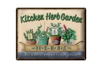 Blechschild Garten 40x30cm Kirchen Herb Garden Mint Thyme