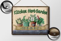 Blechschild Garten 40x30cm Kirchen Herb Garden Mint Thyme