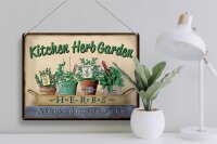Blechschild Garten 40x30cm Kirchen Herb Garden Mint Thyme