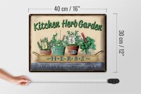 Blechschild Garten 40x30cm Kirchen Herb Garden Mint Thyme