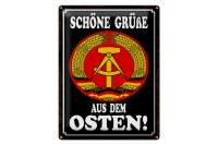 Blechschild Spruch 30x40cm schöne Grüße...