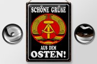 Blechschild Spruch 30x40cm schöne Grüße aus dem Osten